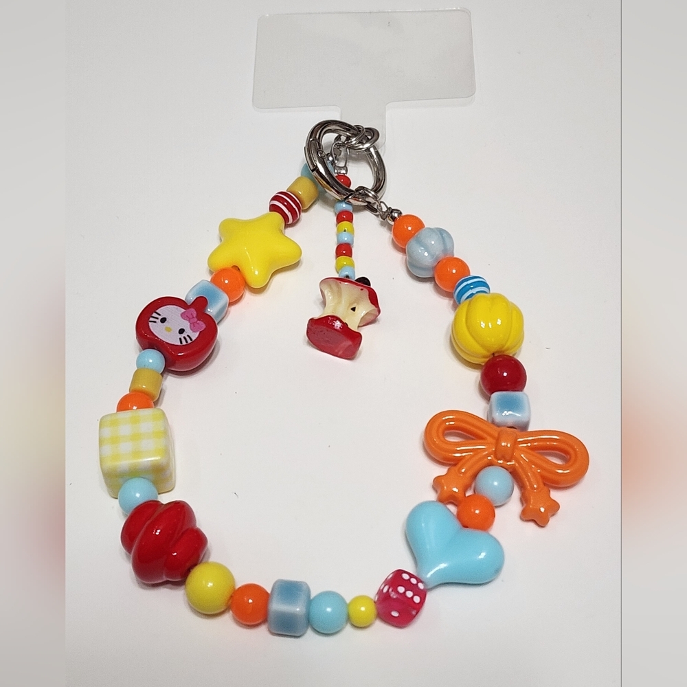 Phone‎ Charm Beaded Wristlet Multicolor with Phone Under Your Case Attachment